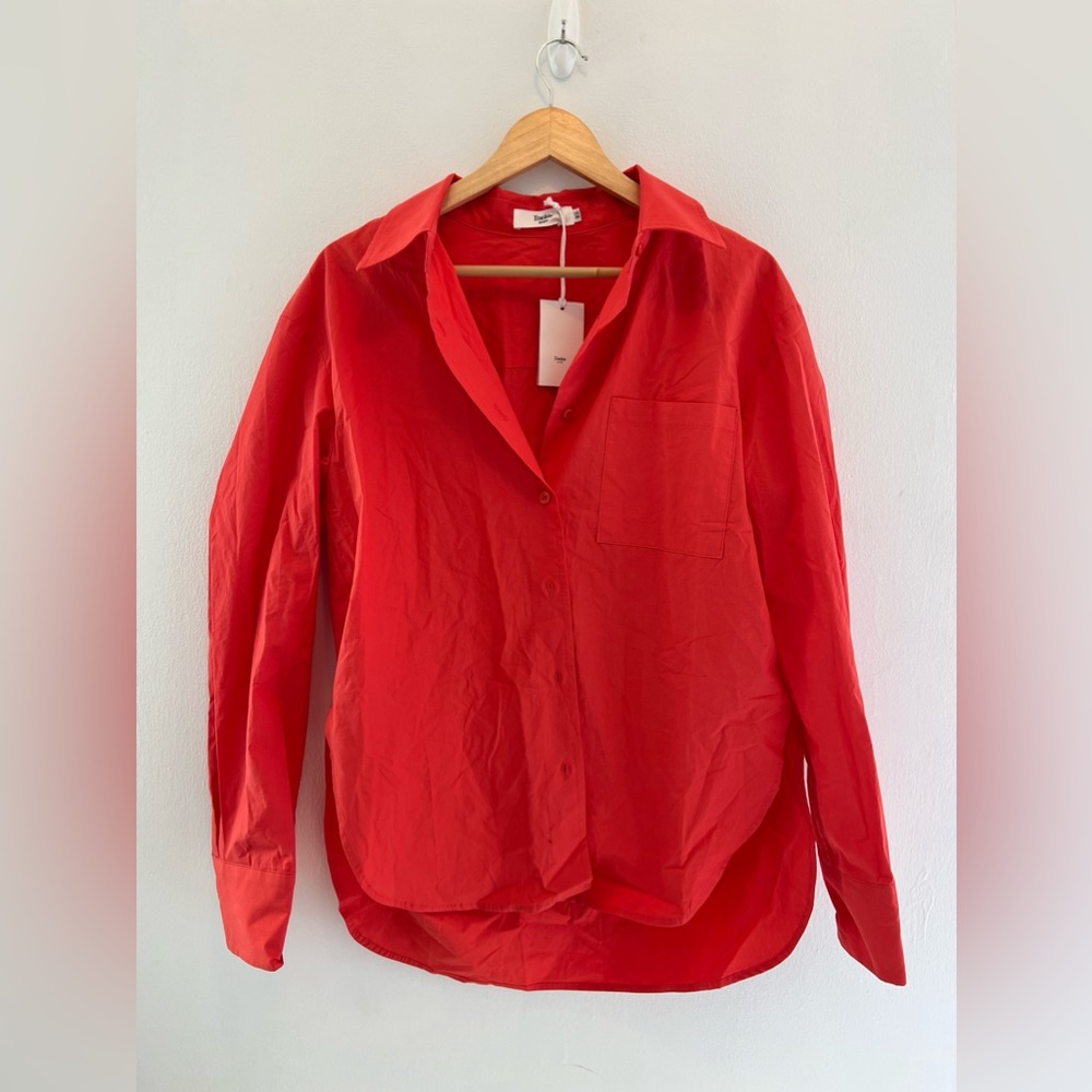 NWT The Frankie Shop oversized cotton button in XS